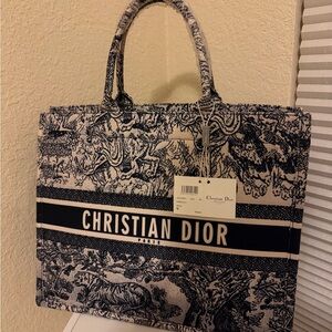 Dior Black and Cream Tote Bag